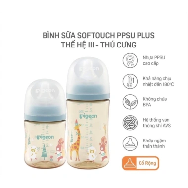 Bình sữa Pigeon PPSU 160-240ml mẫu mới 2.025, nội địa Nhật, tặng kim đục lỗ, chỉ 245k