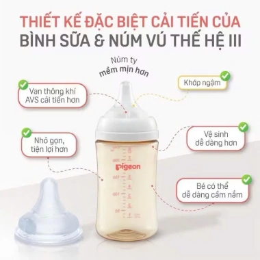 Bình sữa Pigeon PPSU Plus III phiên bản Nhật hình Ngôi nhà 160ml-240ml - Giá ưu đãi 380.000