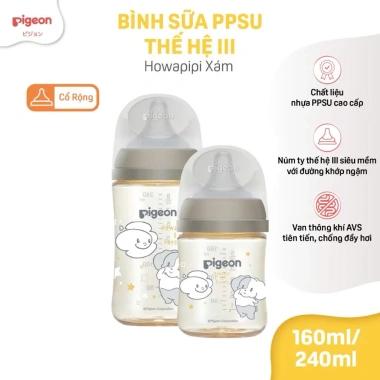 Bình sữa Pigeon PPSU Plus III phiên bản Nhật hình Ngôi nhà 160ml-240ml - Giá ưu đãi 380.000 6 Bình sữa Pigeon PPSU Plus III phiên bản Nhật hình Ngôi nhà 160ml-240ml - Giá ưu đãi 380.000 6