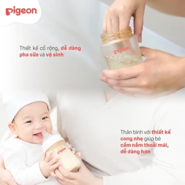 Bình Sữa Pigeon PPSU Softouch 160ml-240ml Hoạ Tiết Ngỗng Thỏ Hồng - 551,000₫