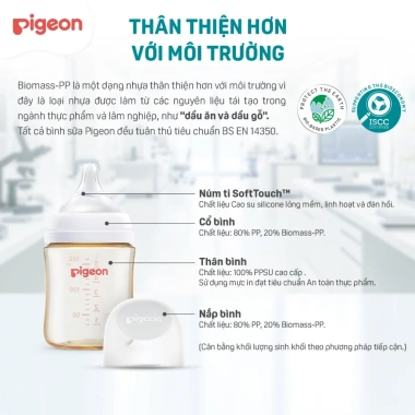 Bình Sữa Pigeon PPSU Softouch 160ml-240ml Hoạ Tiết Ngỗng Thỏ Hồng - 551,000₫ 9 Bình Sữa Pigeon PPSU Softouch 160ml-240ml Hoạ Tiết Ngỗng Thỏ Hồng - 551,000₫ 9
