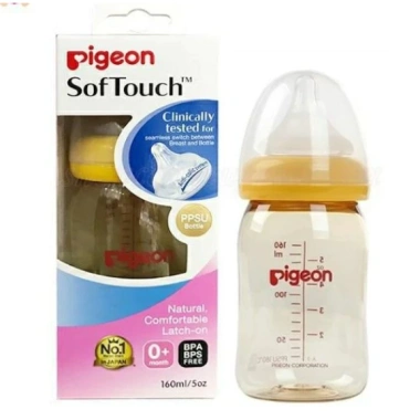Bình sữa Pigeon Softouch PPSU cao cấp 160/240/330ml - chịu nhiệt, an toàn, giá 235k