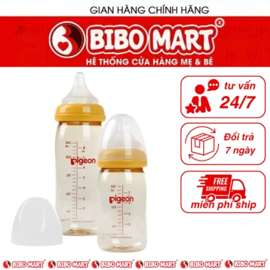 Bình sữa Pigeon Softouch PPSU cổ rộng 160ml/240ml - Phiên bản mới, an toàn bé 2.025, ưu đãi 185k