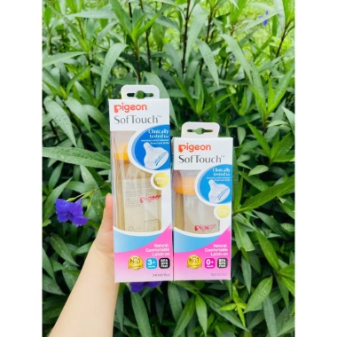 Bình sữa Pigeon Softouch PPSU cổ rộng 160ml/240ml - Phiên bản mới, an toàn bé 2.025, ưu đãi 185k