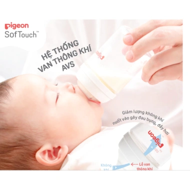 Bình sữa Pigeon Softouch thế hệ 3 cổ rộng 160ml‑240ml PPSU, thủy tinh an toàn, giảm giá 235k 5 Bình sữa Pigeon Softouch thế hệ 3 cổ rộng 160ml‑240ml PPSU, thủy tinh an toàn, giảm giá 235k 5
