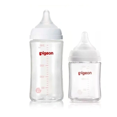 Bình sữa Pigeon thuỷ tinh nội địa Nhật 160ml-240ml, núm ti III, ưu đãi 388.000đ