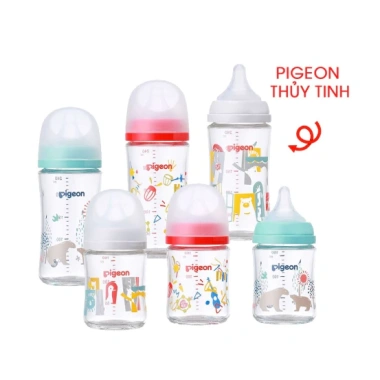 Bình Sữa Pigoen Thuỷ Tinh Nội Địa Nhật Thế Hệ 3 Mẫu Mới Núm Ti Mềm 160/240ml Giá 399.000 - Chính Hãng 2