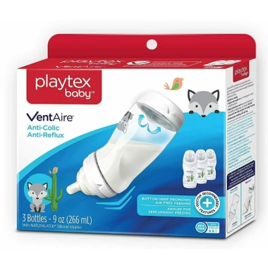Bình sữa Playtex Ventaire cổ rộng 177ml/266ml - Giá 180k, an toàn cho bé