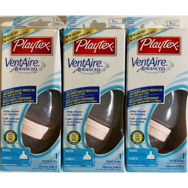 Bình sữa Playtex Ventaire cổ rộng 177ml/266ml - Giá 180k, an toàn cho bé