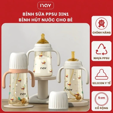 Bình sữa PPSU 3in1 cho bé, núm ti siêu mềm, chống sặc, chống đầy hơi, an toàn 170.000 Bình sữa PPSU 3in1 cho bé, núm ti siêu mềm, chống sặc, chống đầy hơi, an toàn 170.000