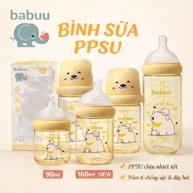 Bình Sữa PPSU Babuu Núm Nghiêng Cổ Rộng Hình Gấu Bắc Cực Giá 109.000₫ 7