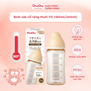 Bình sữa PPSU Chuchu Baby 160ml/240ml cổ hẹp - rộng an toàn Nhật Bản, giảm giá 175k 7 Bình sữa PPSU Chuchu Baby 160ml/240ml cổ hẹp - rộng an toàn Nhật Bản, giảm giá 175k 7