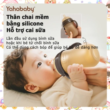 Bình sữa silicon 150ml/240ml chống rơi, chịu nhiệt cao, tay cầm tiện lợi cho bé yêu, giá 34.000₫ 4