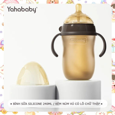 Bình sữa silicon 150ml/240ml chống rơi, chịu nhiệt cao, tay cầm tiện lợi cho bé yêu, giá 34.000₫ 6