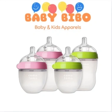 Bình sữa silicon Comotomo siêu mềm 150ml/250ml – Tặng tay cầm cán tiện, 245.000₫
