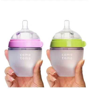 Bình sữa silicon Comotomo siêu mềm 150ml/250ml – Tặng tay cầm cán tiện, 245.000₫ 2