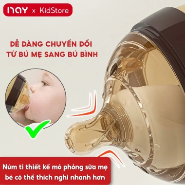 Bình sữa Silicon siêu mềm, cổ rộng, chống sặc, chống đầy hơi, tay cầm hỗ trợ tiêu hoá bé