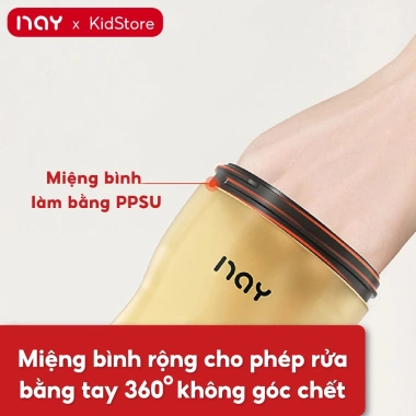 Bình sữa Silicon siêu mềm, cổ rộng, chống sặc, chống đầy hơi, tay cầm hỗ trợ tiêu hoá bé