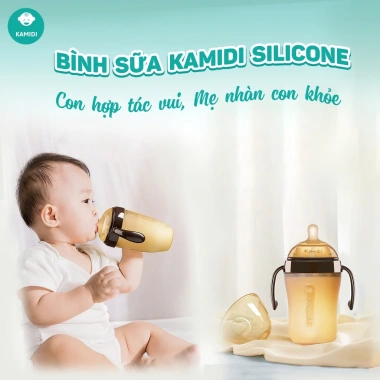 Bình sữa silicone cao cấp Kamidi cho bé sơ sinh - Chống sặc, đầy hơi, an toàn 399k 8