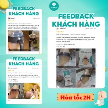 Bình sữa silicone cao cấp Kamidi cho bé sơ sinh - Chống sặc, đầy hơi, an toàn 399k 9