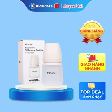 Bình sữa silicone Moyuum 160ml-260ml kèm núm ty an toàn cho bé, giá ưu đãi 437.000đ