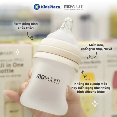Bình sữa silicone Moyuum 160ml-260ml kèm núm ty an toàn cho bé, giá ưu đãi 437.000đ 5 Bình sữa silicone Moyuum 160ml-260ml kèm núm ty an toàn cho bé, giá ưu đãi 437.000đ 5