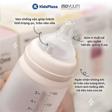 Bình sữa silicone Moyuum 160ml-260ml kèm núm ty an toàn cho bé, giá ưu đãi 437.000đ 6 Bình sữa silicone Moyuum 160ml-260ml kèm núm ty an toàn cho bé, giá ưu đãi 437.000đ 6