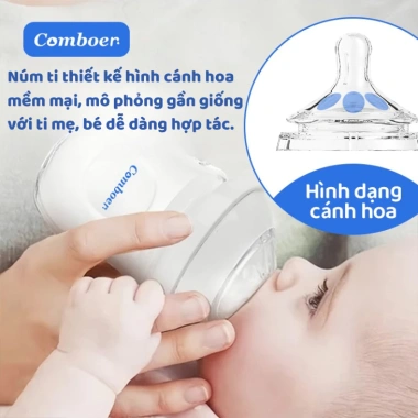 Bình sữa sơ sinh Comboer cổ rộng không BPA 150ml-330ml núm 5.5cm - Giá 28.000đ 8 Bình sữa sơ sinh Comboer cổ rộng không BPA 150ml-330ml núm 5.5cm - Giá 28.000đ 8