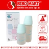 Bình sữa thủy tinh Babuu bọc silicone cổ rộng 160ml‑240ml, núm siêu mềm, điều chỉnh khớp ngậm - Giá 160.000đ
