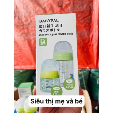 Bình sữa thủy tinh BABY PAL cổ rộng 80/160ml cho bé sơ sinh - Giá ưu đãi 89.000đ