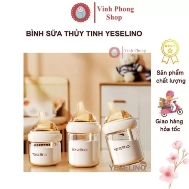 Bình sữa thủy tinh chống sặc cho bé – Núm ti mềm 80/160/240ml, giảm giá 150k