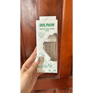 Bình sữa thủy tinh cổ rộng Dolphin 180ml - An toàn, chịu nhiệt, giảm giá 100k