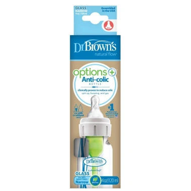 Bình sữa thủy tinh Cổ Thường DR Brown s Option Plus 120ml/250ml - Giá ưu đãi 390.000 VND