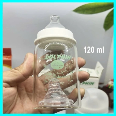 Bình sữa thủy tinh Dolphin 120ml/180ml/240ml cổ hẹp & rộng - An toàn, giá 76.000₫