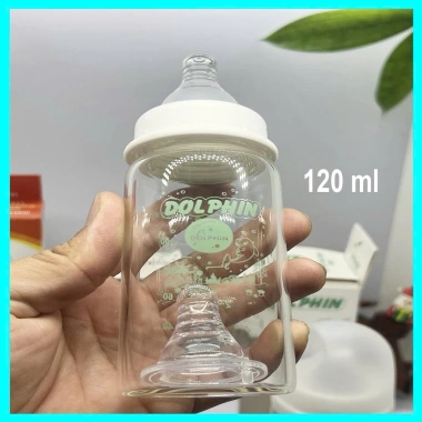 Bình sữa thủy tinh Dolphin 120ml/180ml/240ml cổ hẹp & rộng - An toàn, giá 76.000₫