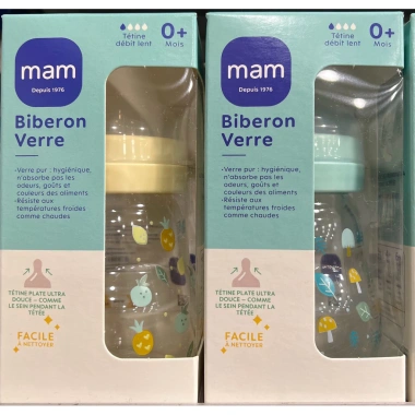 Bình sữa thủy tinh MAM 170ml TamTam - Giá ưu đãi 530k, chất liệu an toàn cho bé