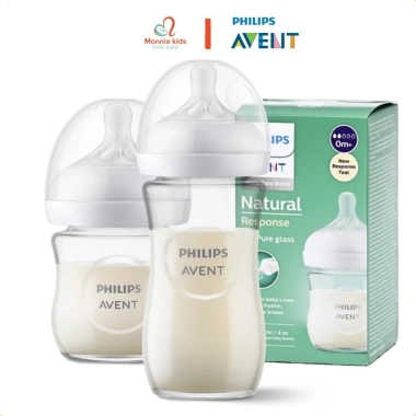 Bình sữa thủy tinh Philips Avent Natural Response 120/240ml - An toàn, giá 483k