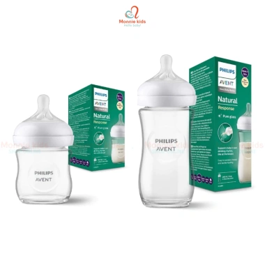 Bình sữa thủy tinh Philips Avent Natural Response 120/240ml - An toàn, giá 483k
