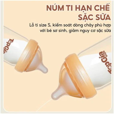 Bình sữa thuỷ tinh Topgia 180ml núm silicon mềm chống sặc giảm đầy hơi 24.500 VND 4