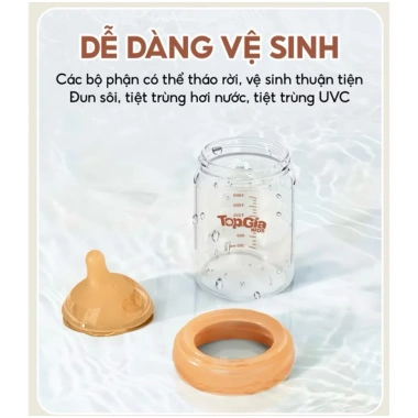 Bình sữa thuỷ tinh Topgia 180ml núm silicon mềm chống sặc giảm đầy hơi 24.500 VND 6