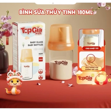 Bình sữa thuỷ tinh Topgia 180ml núm silicon mềm chống sặc giảm đầy hơi 24.500 VND 10