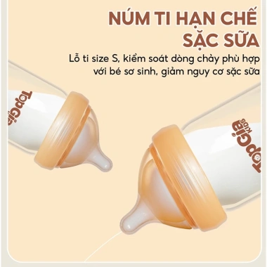 Bình sữa thủy tinh TOPGIAKIDS 180ml núm ti mềm không BPA - Giá chỉ 64,881₫