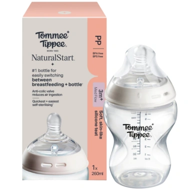 Bình Sữa Tommee Tippee PP Núm Ty Siêu Mềm Van Chống Đầy Hơi Thông Minh 150ml-260ml