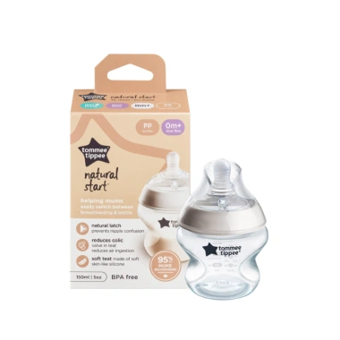 Bình Sữa Tommee Tippee PP Núm Ty Siêu Mềm, Van Chống Đầy Hơi Thông Minh 150ml-260ml - Nimo Giá 195k 5