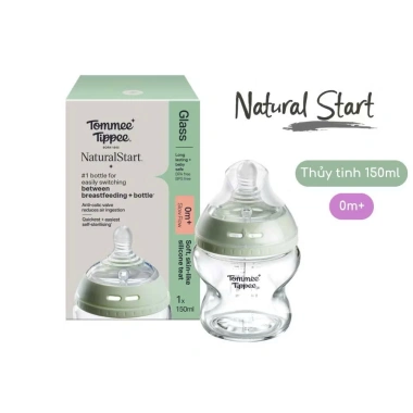 Bình sữa Tommee Tippee thuỷ tinh cổ xanh mẫu mới, van tiệt trùng lò vi sóng, 410k 8 Bình sữa Tommee Tippee thuỷ tinh cổ xanh mẫu mới, van tiệt trùng lò vi sóng, 410k 8