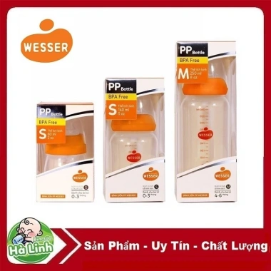 Bình sữa Wesser PP Bottle Nano cổ rộng 140/180/260ml mẫu mới - giá ưu đãi 140.000₫