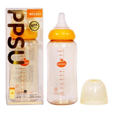 Bình Sữa WESSER PPSu 60-260ml Cổ Hẹp và Rộng - Giá ưu đãi 220k (Giá gốc 264k)