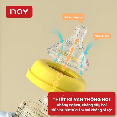Bình tập 3IN1 cho bé 6-12 tháng - Sư tử cute, chống sặc, chống đầy hơi, tay cầm tiện lợi - Giá chỉ 90.000