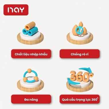 Bình tập 3IN1 cho bé 6-12 tháng - Sư tử cute, chống sặc, chống đầy hơi, tay cầm tiện lợi - Giá chỉ 90.000