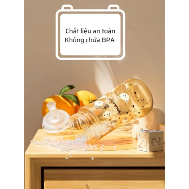 Bình Tập Uống Youkebei 300ml Hoạ Tiết Gấu - Chống Sặc, PP An Toàn, Giá 115k 2